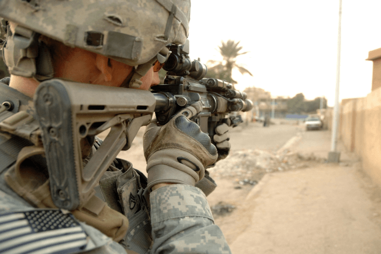 Combat Soldier In War Zone