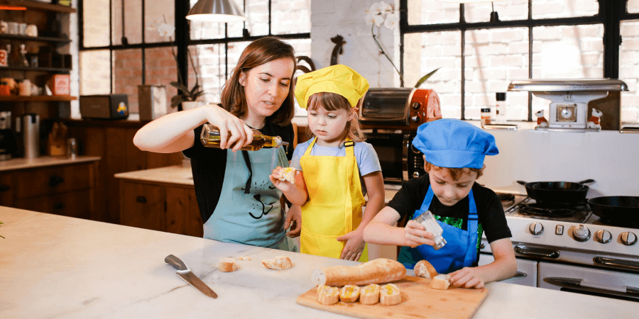 Family In Kitchen