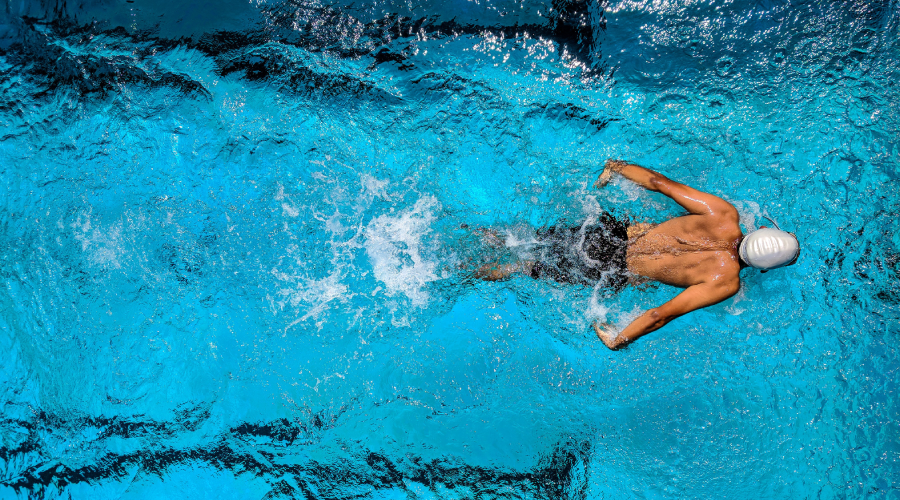 Man Swimming Butterfly