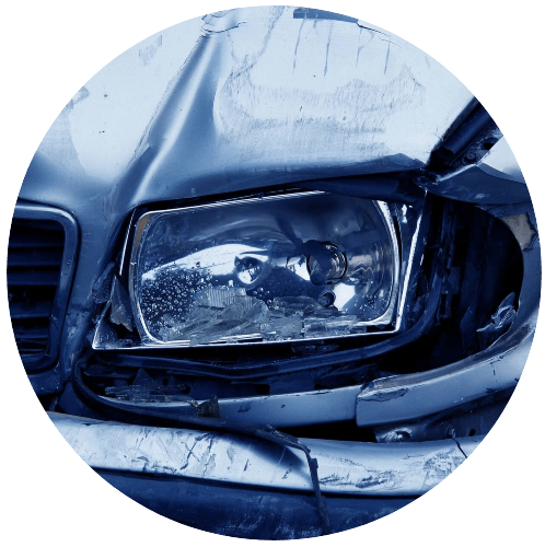 smashed car light