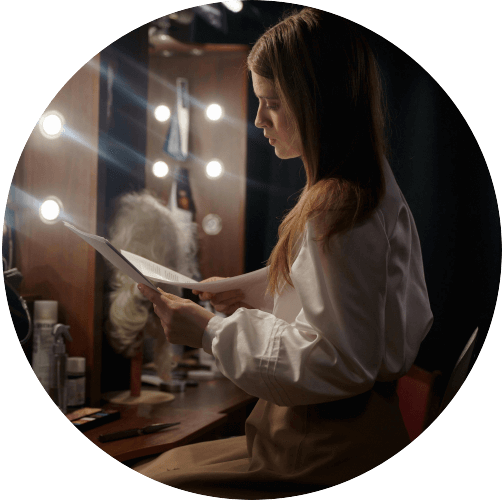 Actress Studying Lines