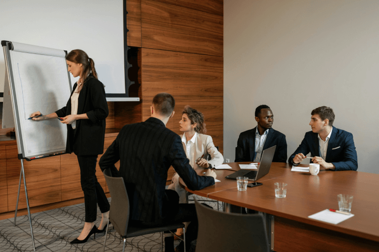 Business Woman Giving A Presentation