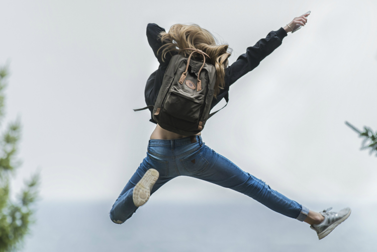 Girl Jumping With Joy