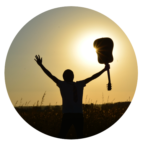 Happy Man With Guitar