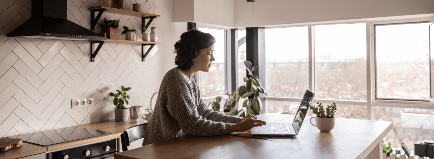 Woman having therapy online