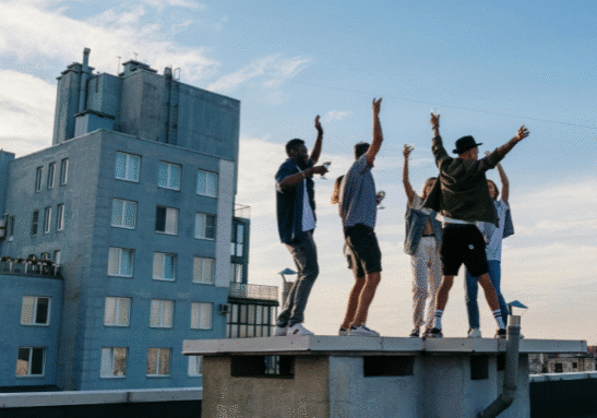 Young Group Dancing