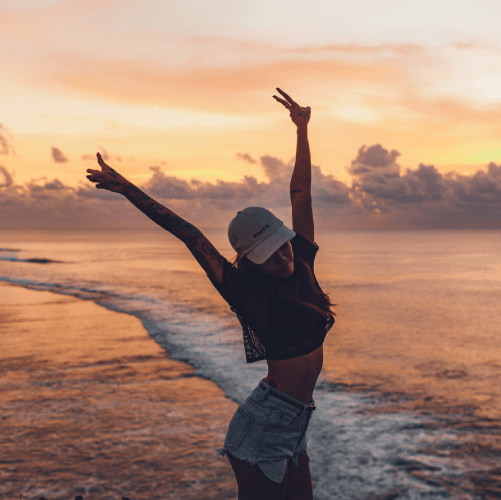 Happy Woman By The Sea