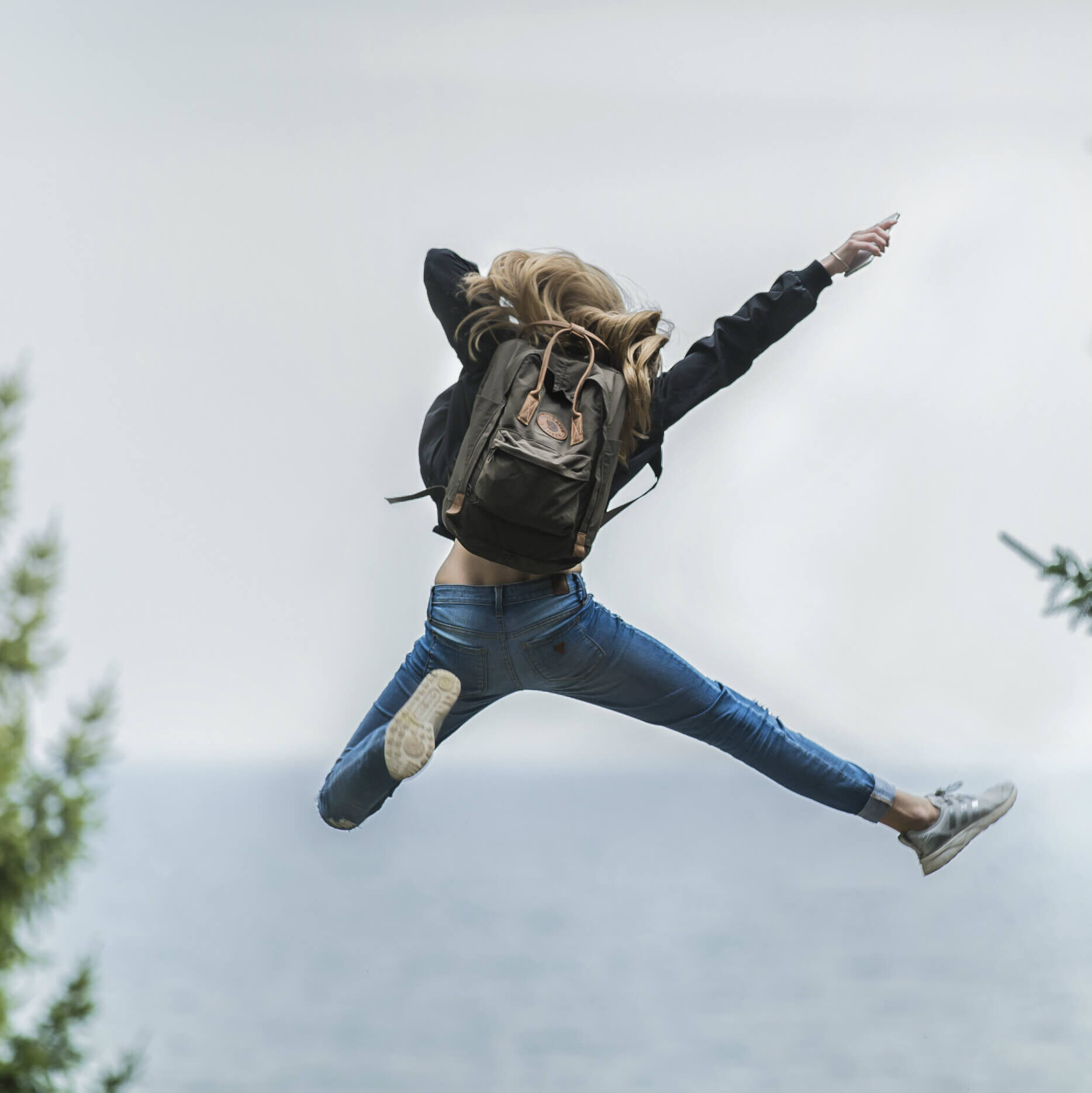 Woman Jumping For Joy