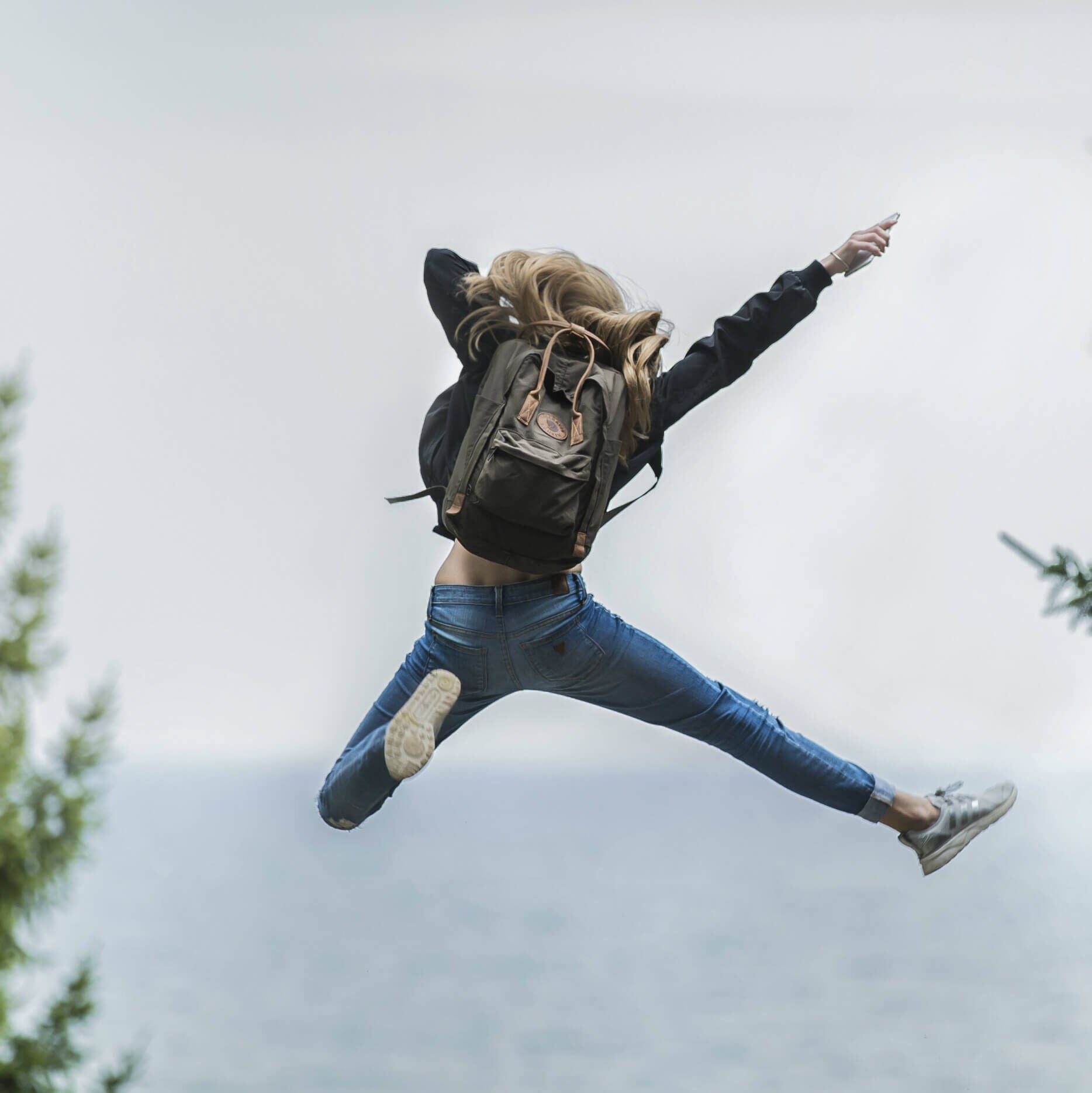 Woman Jumping For Joy